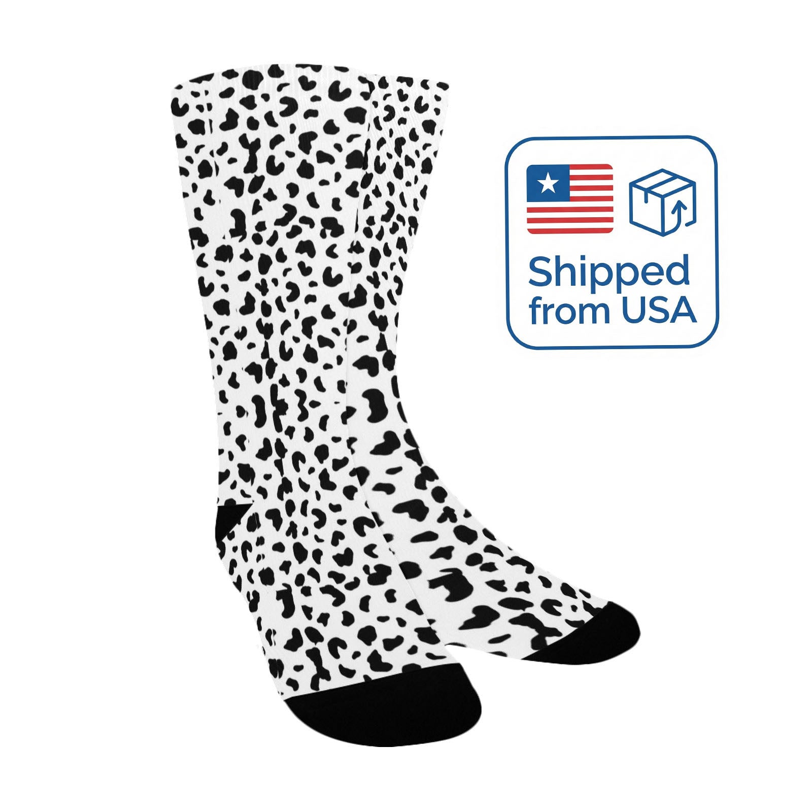 white leopard print women's crew socks – Sole Design Studio