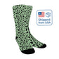 seea foam green leopard women's crew socks – Sole Design Studio