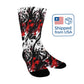 red and black ink splatter women's crew socks – Sole Design Studio