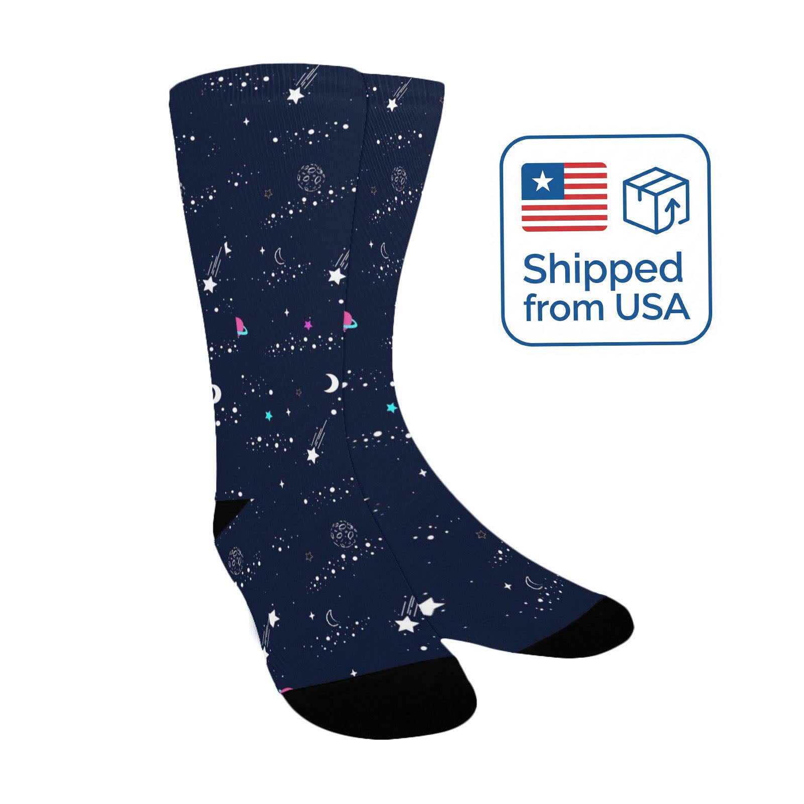 planet and star sky women's crew socks – Sole Design Studio
