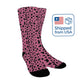 Muted Rose Leopard Print Socks - Custom Socks for Women Made in USA