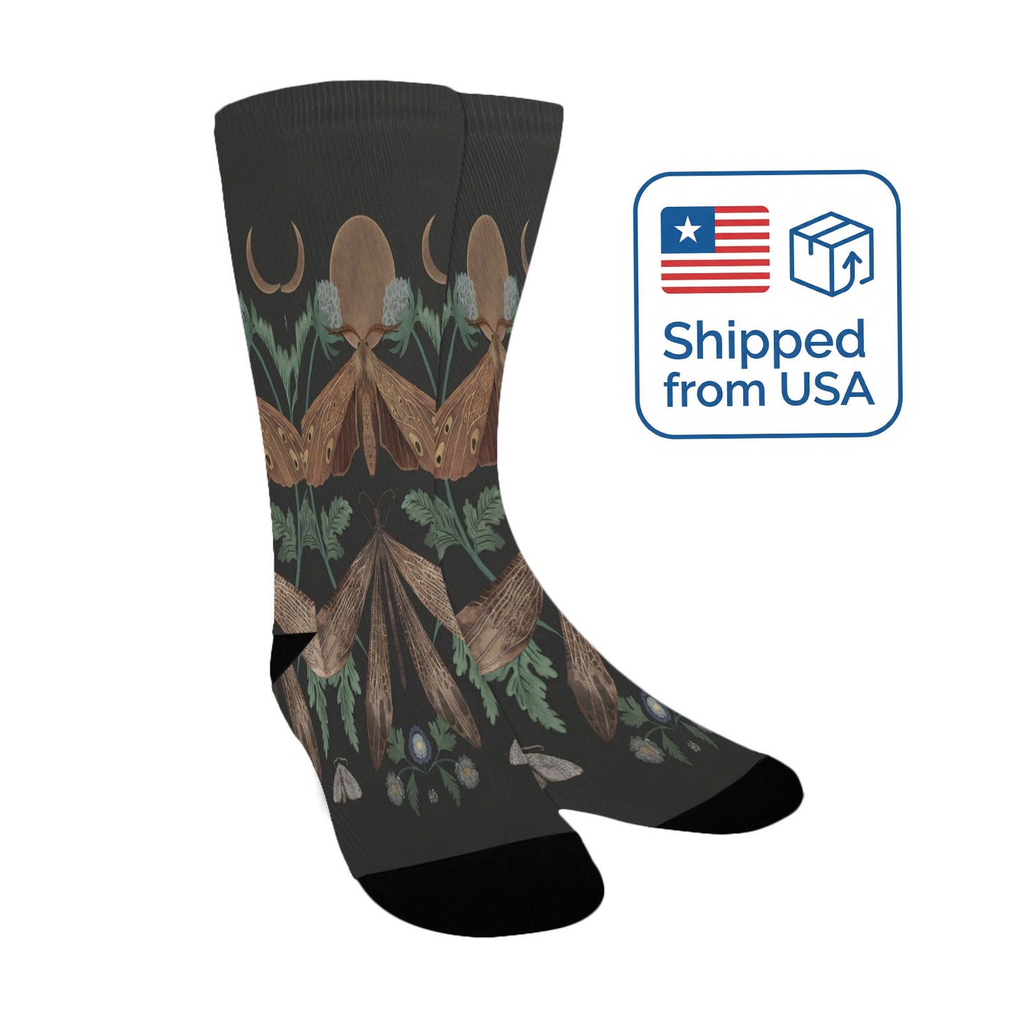 Lunar Wings Socks - Custom Socks for Women Made in USA