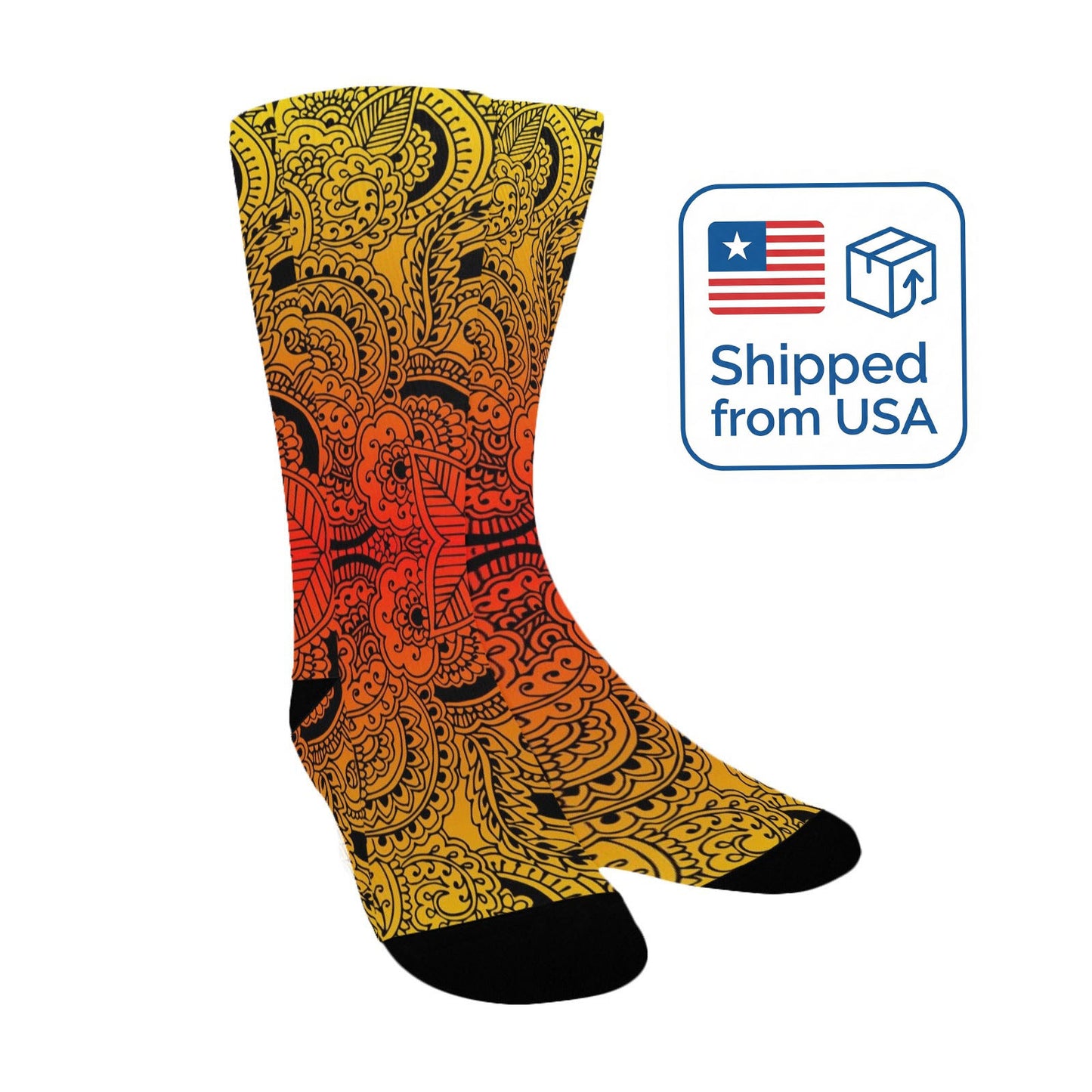 Henna Art Socks - Custom Socks for Women Made in USA