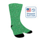 Green Sparkle Glitter Socks - Custom Socks for Women Made in USA