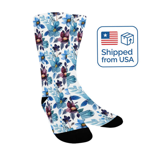 flower Women Socks - Custom Socks for Women Made in USA