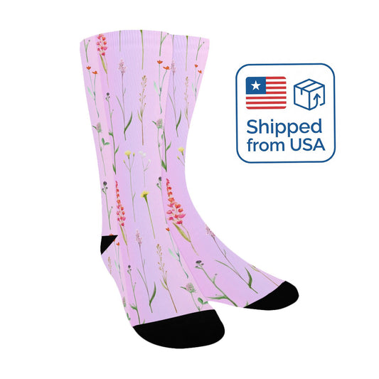 Flower Women Socks - Custom Socks for Women Made in USA