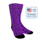 Deeep Violet Leopard Print Socks - Custom Socks for Women Made in USA