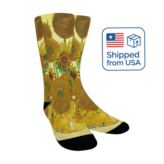 van gogh sunflower women's crew socks – Sole Design Studio
