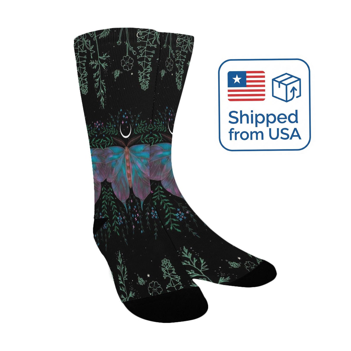 Butterfly Socks - Custom Socks for Women Made in USA