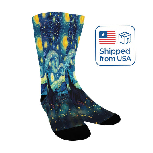 van gogh galaxy star women's crew socks – Sole Design Studio