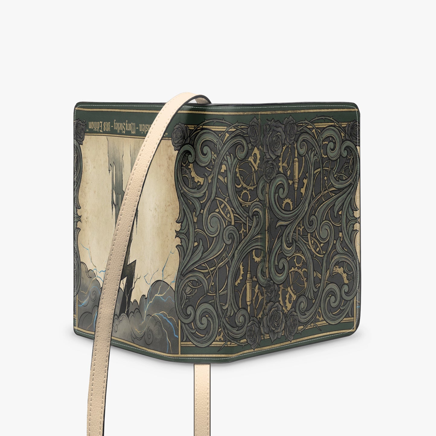 frankenstein mary shelley gothic book-shaped bag gifts for readers – Sole Design Studio