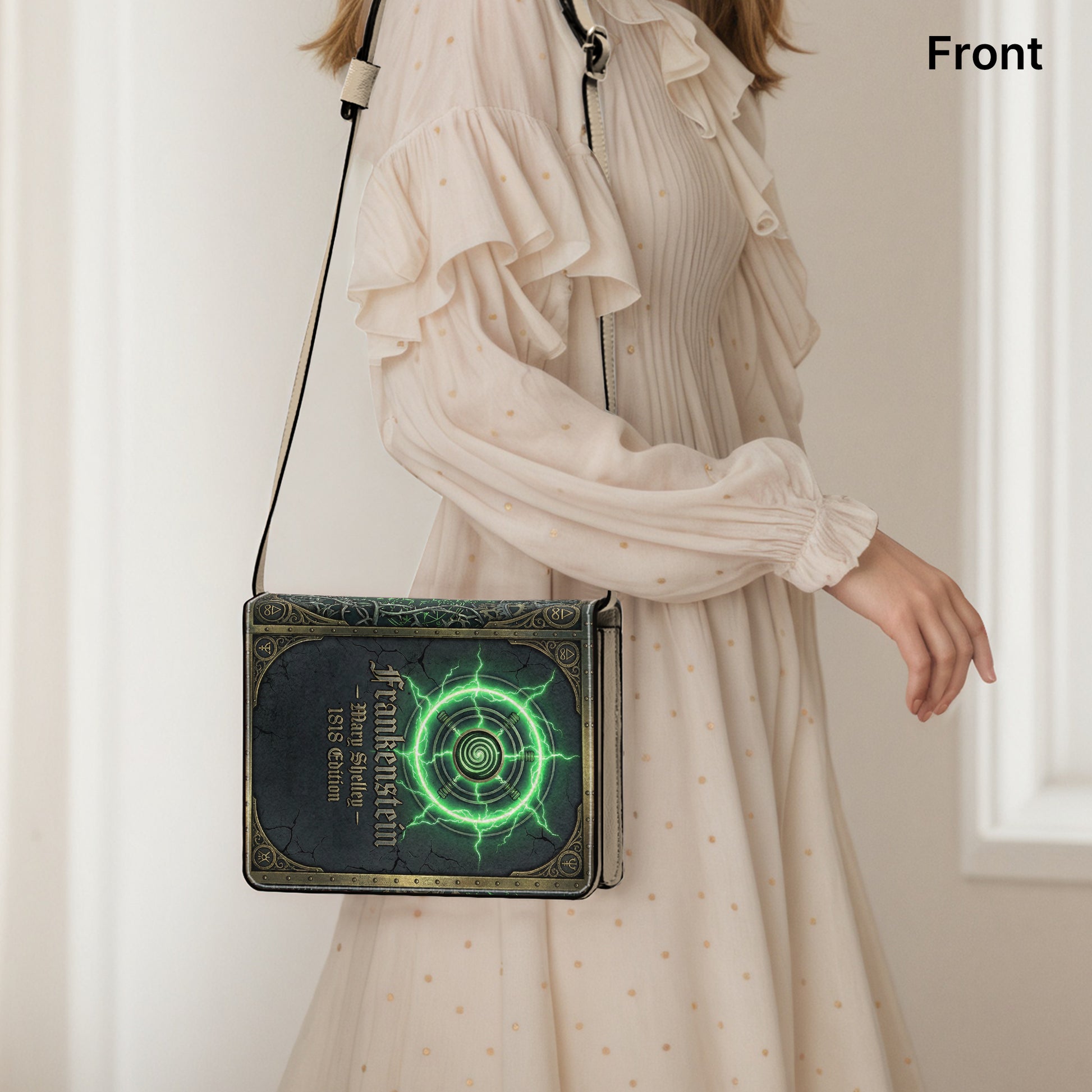 frankenstein mary shelley gothic literary crossbody bag for women – Sole Design Studio