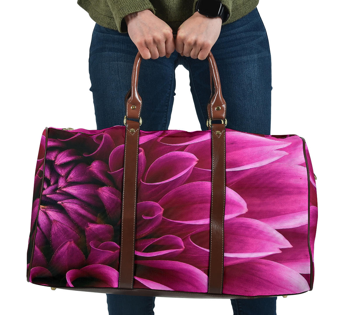 Vibrant Pink Petal Women's Travel Bag