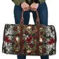 Skulls and Roses on Silver Old Carpet Women's Travel Bag