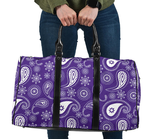 Purple Bandana Paisley Women's Travel Bag