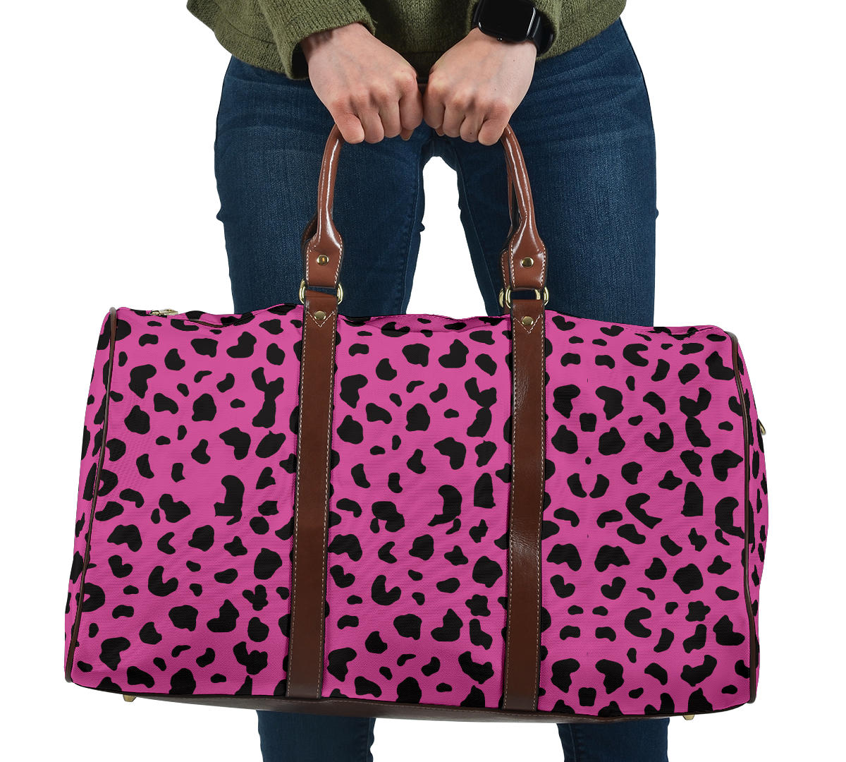 Hot Pink Leopard Women's Travel Bag