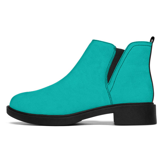 Turquoise Blue Suede Boots