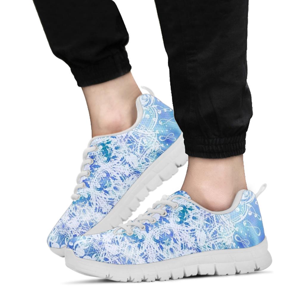 White Mandala Snowflake Festival Women Sneakers Shoes