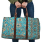 Grandma's Old Teal Blue Carpet Women's Travel Bag