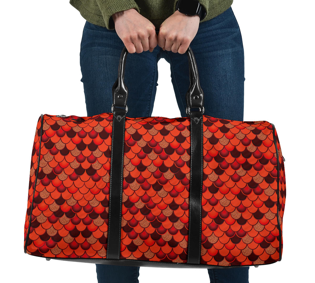 Red Animal Print Women's Travel Bag