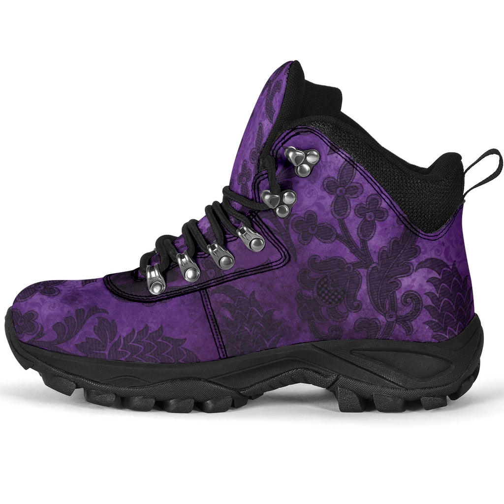 Purple Victorian Pattern Women's Alpine Boots