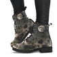 dark black roses moon women's combat boots vegan leather – Sole Design Studio