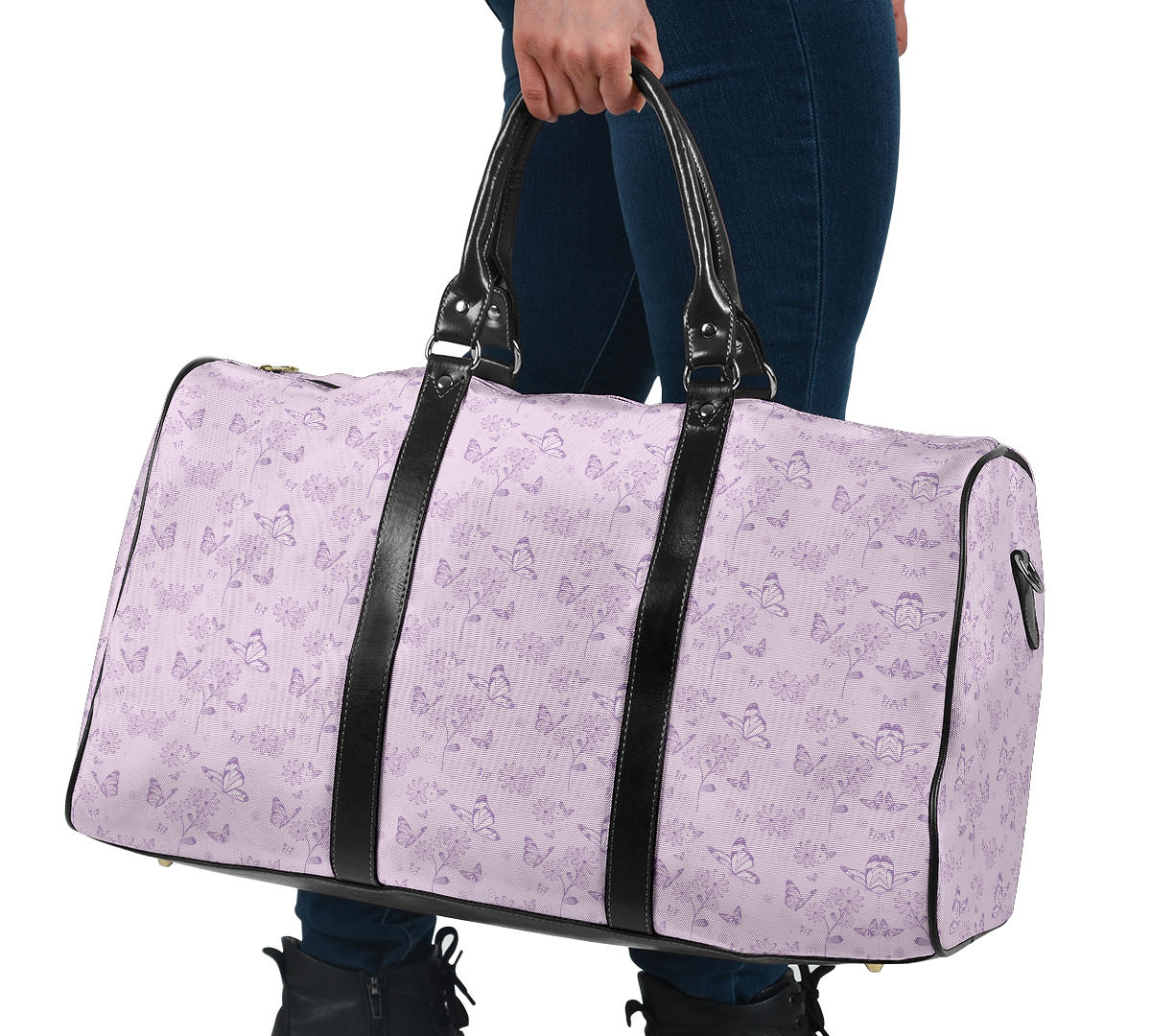 Pink Butterfly Women's Travel Bag