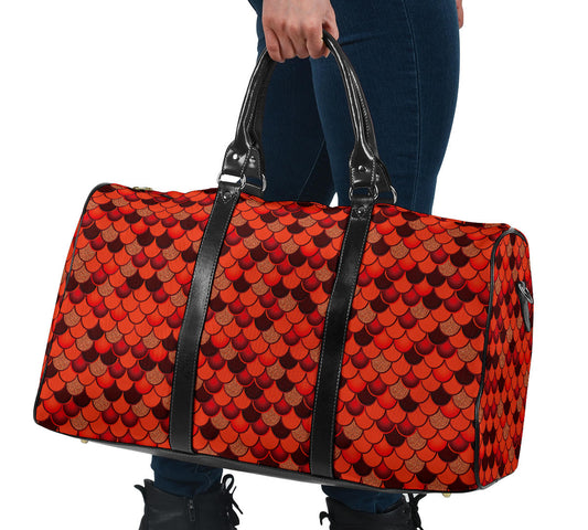 Red Animal Print Women's Travel Bag