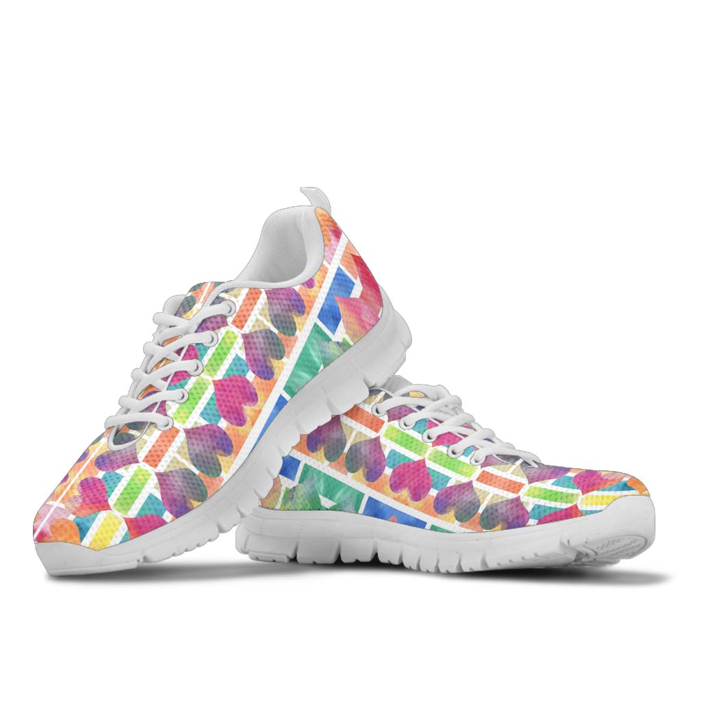 Colorful Hearts Women's Athletic Sneakers