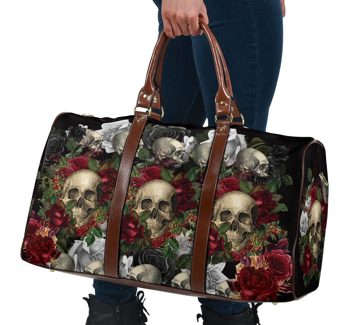 Skulls and Roses Women's Travel Bag