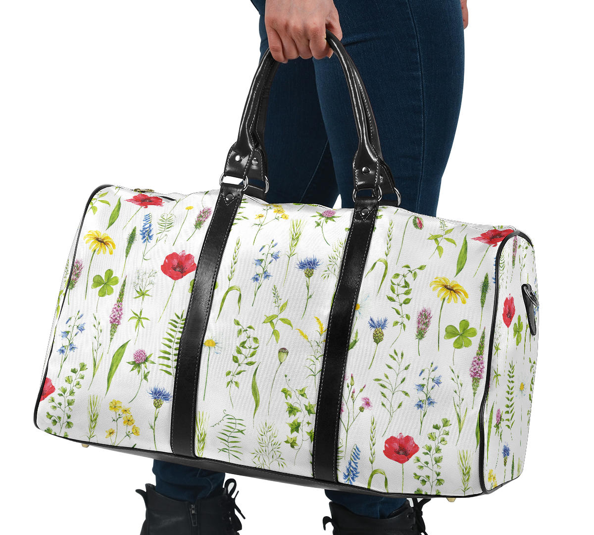 Watercolor Wildflowers Women's Travel Bag