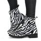 Zebra Stripe Women's Vegan Leather Combat Boots