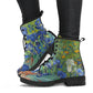 Van Gogh's Blue Iris Women's Vegan Leather Combat Boots