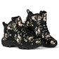 Black Floral Pattern Women's Alpine Boots