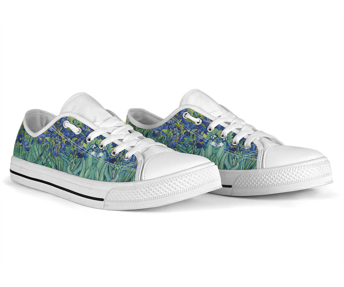 Vintage Art Vincent Van Gogh Irises Low Top Sneakers - READY TO SHIP