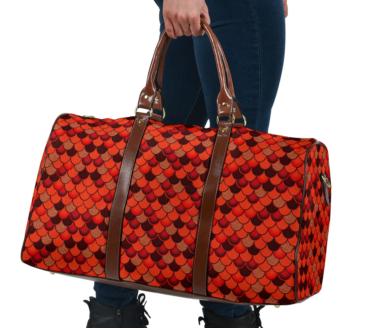 Red Animal Print Women's Travel Bag