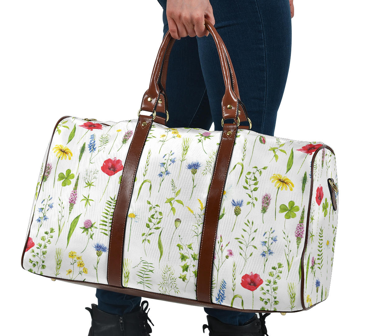 Watercolor Wildflowers Women's Travel Bag