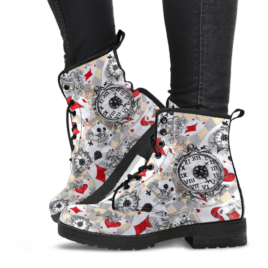 Alice in Wonderland #12 Women's Vegan Leather Combat Boots