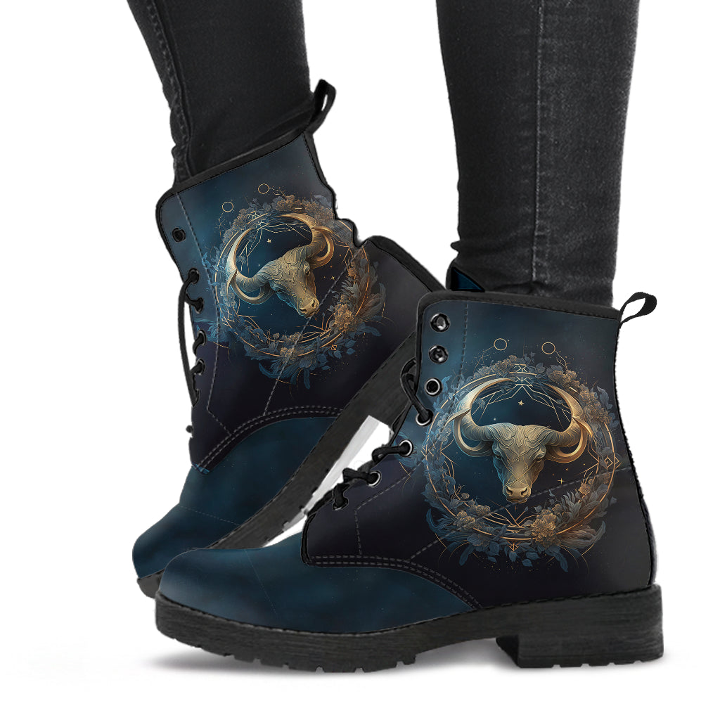 Taurus the Bull Zodiac Vegan Leather Boots