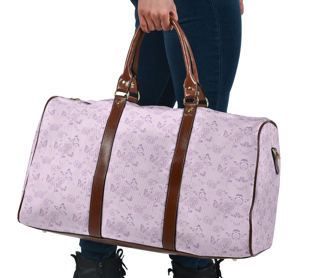 Pink Butterfly Women's Travel Bag