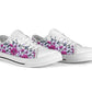 Pink, Violet and White Flowers Women's Low Top Sneakers - READY TO SHIP