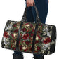 Skulls and Roses on Silver Old Carpet Women's Travel Bag