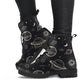 Moon Phases Abstract Women's Vegan Leather Combat Boots