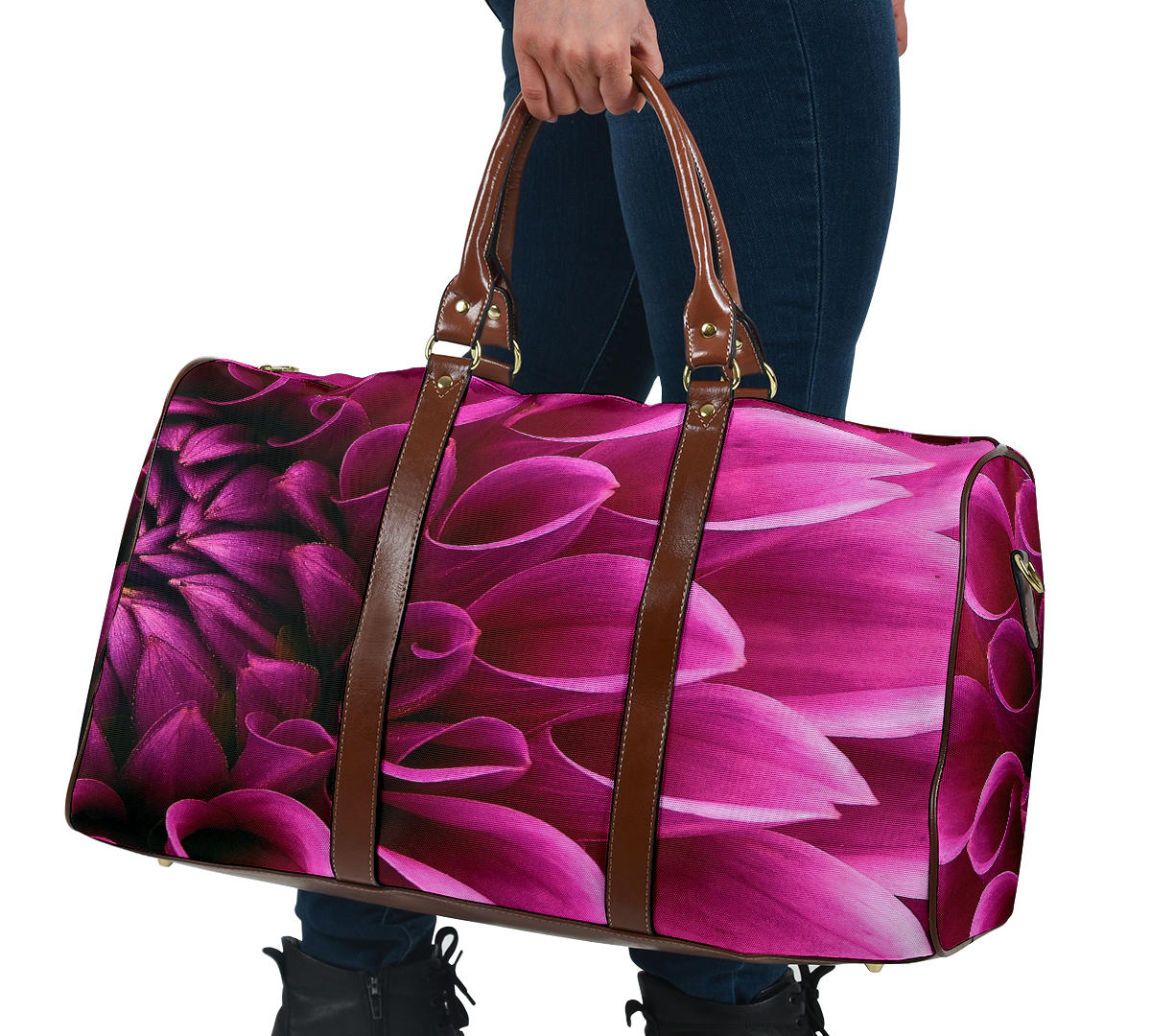 Vibrant Pink Petal Women's Travel Bag