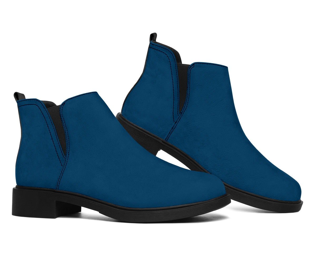 Vegan Muted Blue Suede Fashion Boots