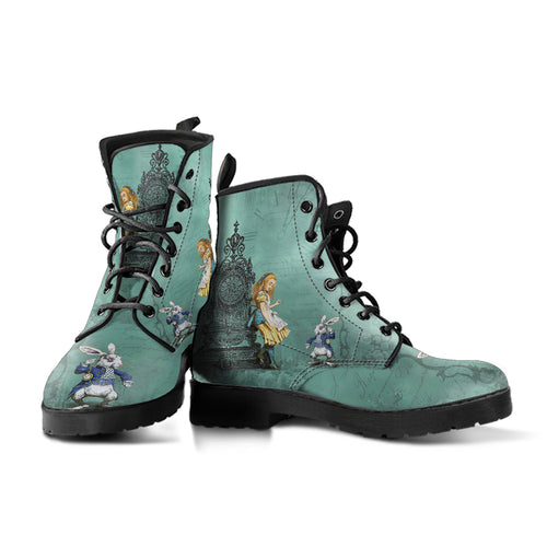alice and the white rabbit #1 women's combat boots vegan leather – Sole Design Studio