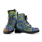 van gogh's blue iris women's vegan leather combat boots women's combat boots vegan leather – Sole Design Studio