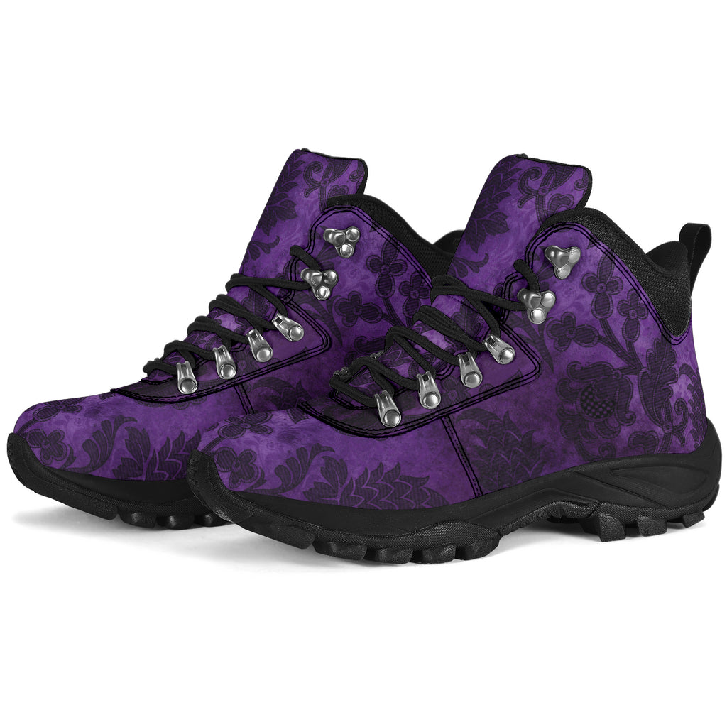 Purple Victorian Pattern Women's Alpine Boots