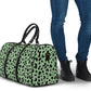 Sea Foam Green Leopard Print Women's Travel Bag