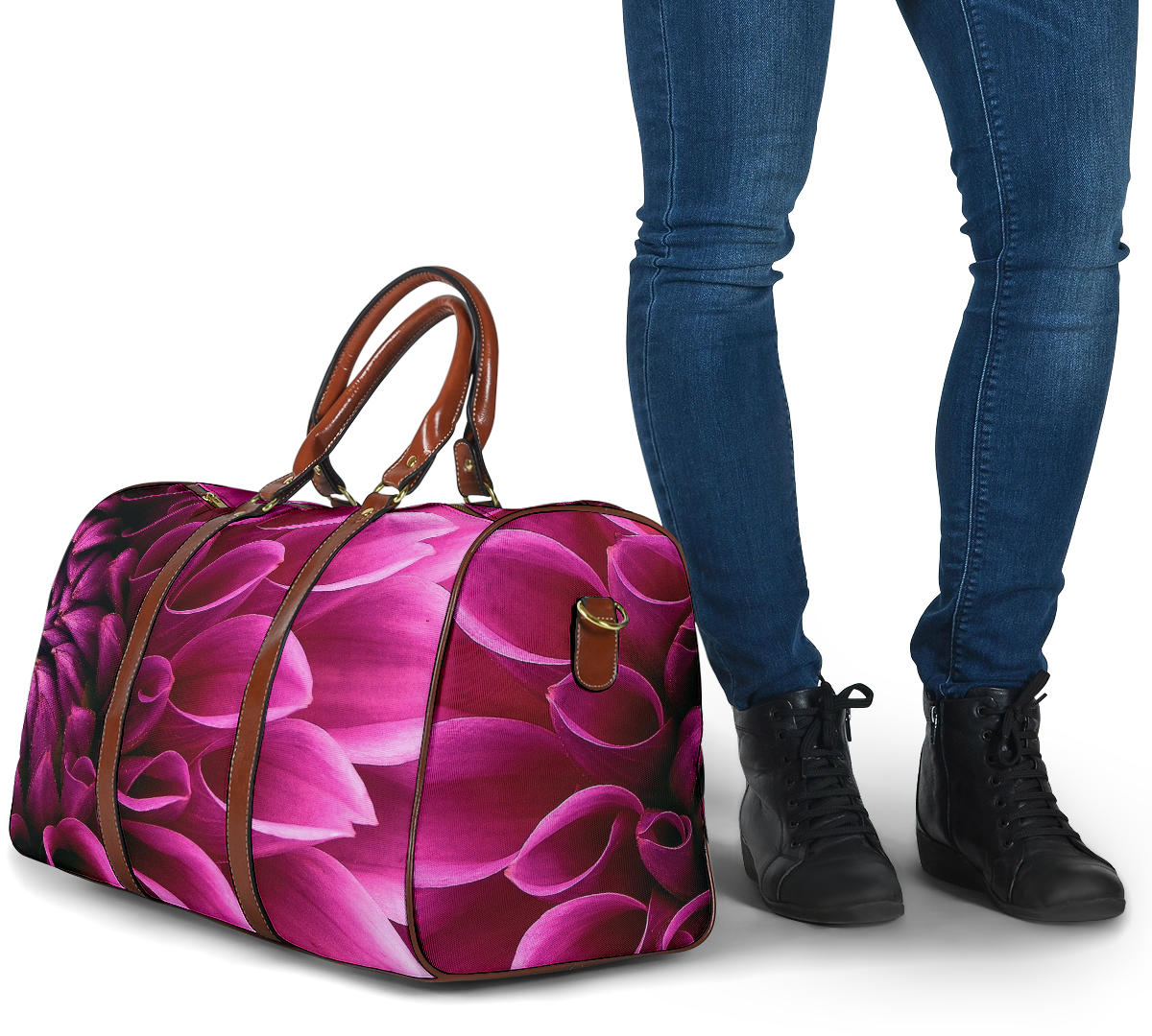 Vibrant Pink Petal Women's Travel Bag